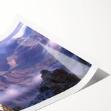 Vibrant landscape art print showcasing colorful canyons in rich earth tones, rolled for easy shipping, ideal for home décor or gallery display. Perfect for nature enthusiasts.