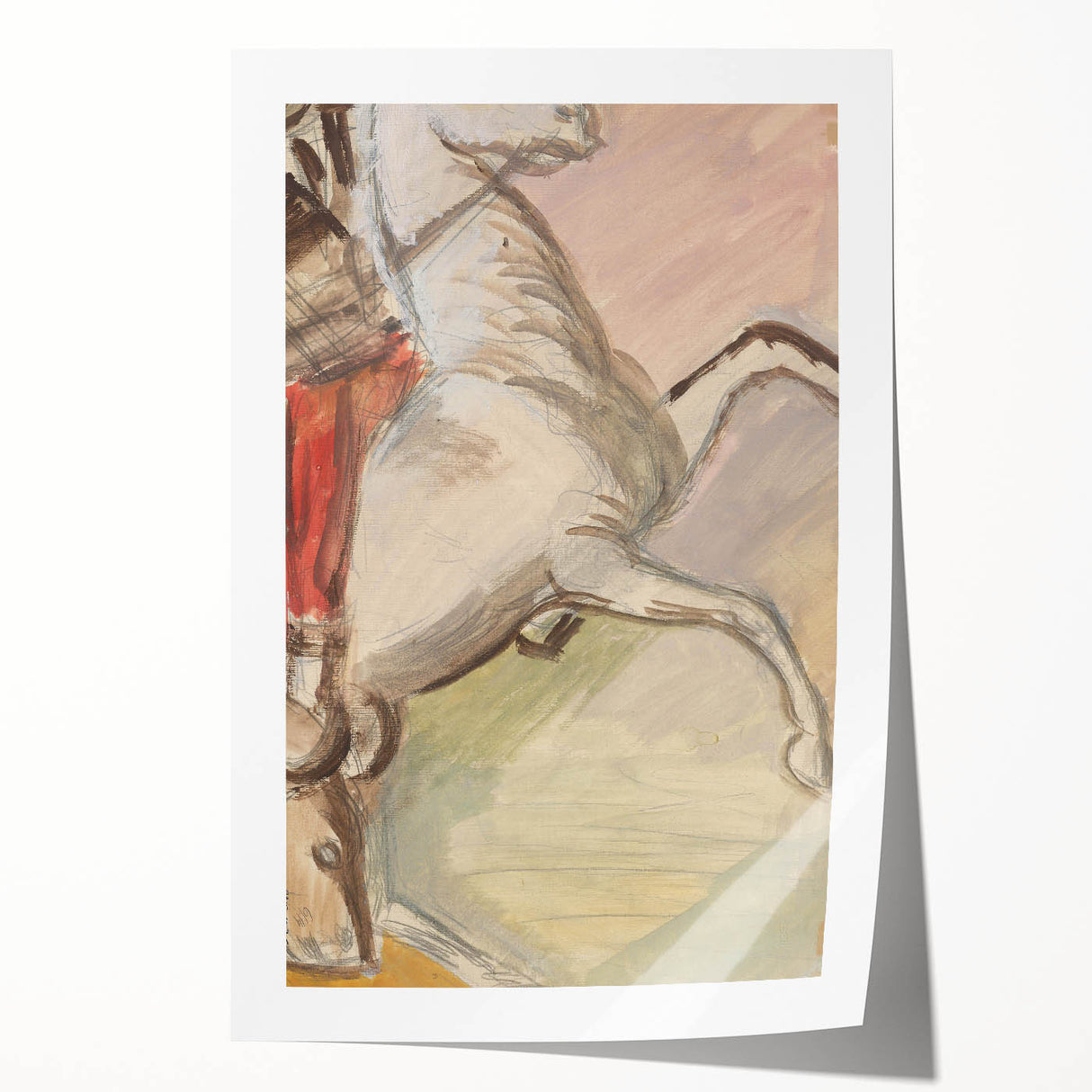 Modern Wall Art - Dynamic Horse Sketch - Abstract Contemporary Art Print