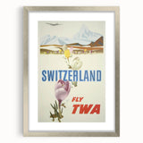 Retro Switzerland Travel Poster - TWA Vintage Fly Wall Art