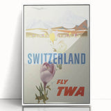 Retro Switzerland Travel Poster - TWA Vintage Fly Wall Art