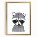 Cute Raccoon Nursery Wall Art – Baby Room & Kids Woodland Decor