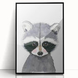 Cute Raccoon Nursery Wall Art – Baby Room & Kids Woodland Decor