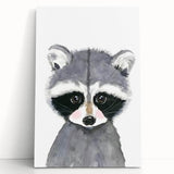 Cute Raccoon Nursery Wall Art – Baby Room & Kids Woodland Decor