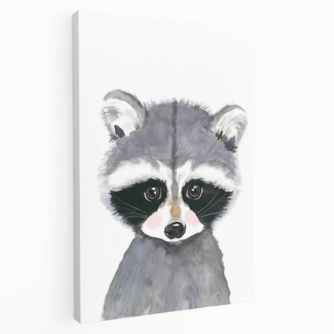 Cute Raccoon Nursery Wall Art – Baby Room & Kids Woodland Decor