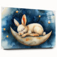 Moonlit Bunny - Kids Room Wall Art Canvas and Framed Options