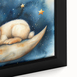 Moonlit Bunny - Kids Room Wall Art Canvas and Framed Options