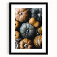 Extra large abstract art print featuring textured autumn hues on a black framed canvas, ideal for living room decor.