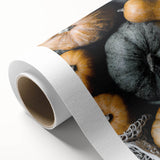 Art deco poster featuring an autumnal forest scene in warm orange and brown tones on rolled canvas.