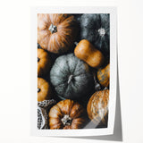 Extra large rolled print of autumn-themed floral art in muted earth tones, ideal for dining room wall decor.