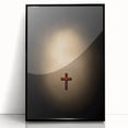 Large abstract wall art featuring spring-themed hues in mid-century modernist style on black framed acrylic.