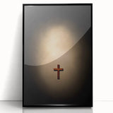 Large abstract wall art featuring spring-themed hues in mid-century modernist style on black framed acrylic.