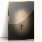 Mid-century modernist spring-themed large art print in a gold frame, ideal for modern nursery wall art.