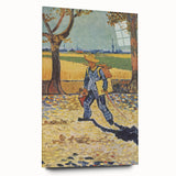 Large abstract acrylic print of swirling blue and yellow hues, ideal for bedroom or dining room decor.