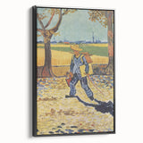 Black and white vintage poster art on framed canvas featuring a landscape, ideal for bedroom wall decor.