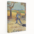 Vincent van Gogh inspired artwork on stretched canvas, featuring swirling blue and yellow tones, ideal for kitchen wall art.