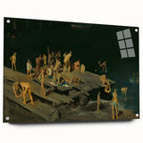 Modern Wall Art: Dynamic Scene of Children by the Waterfront