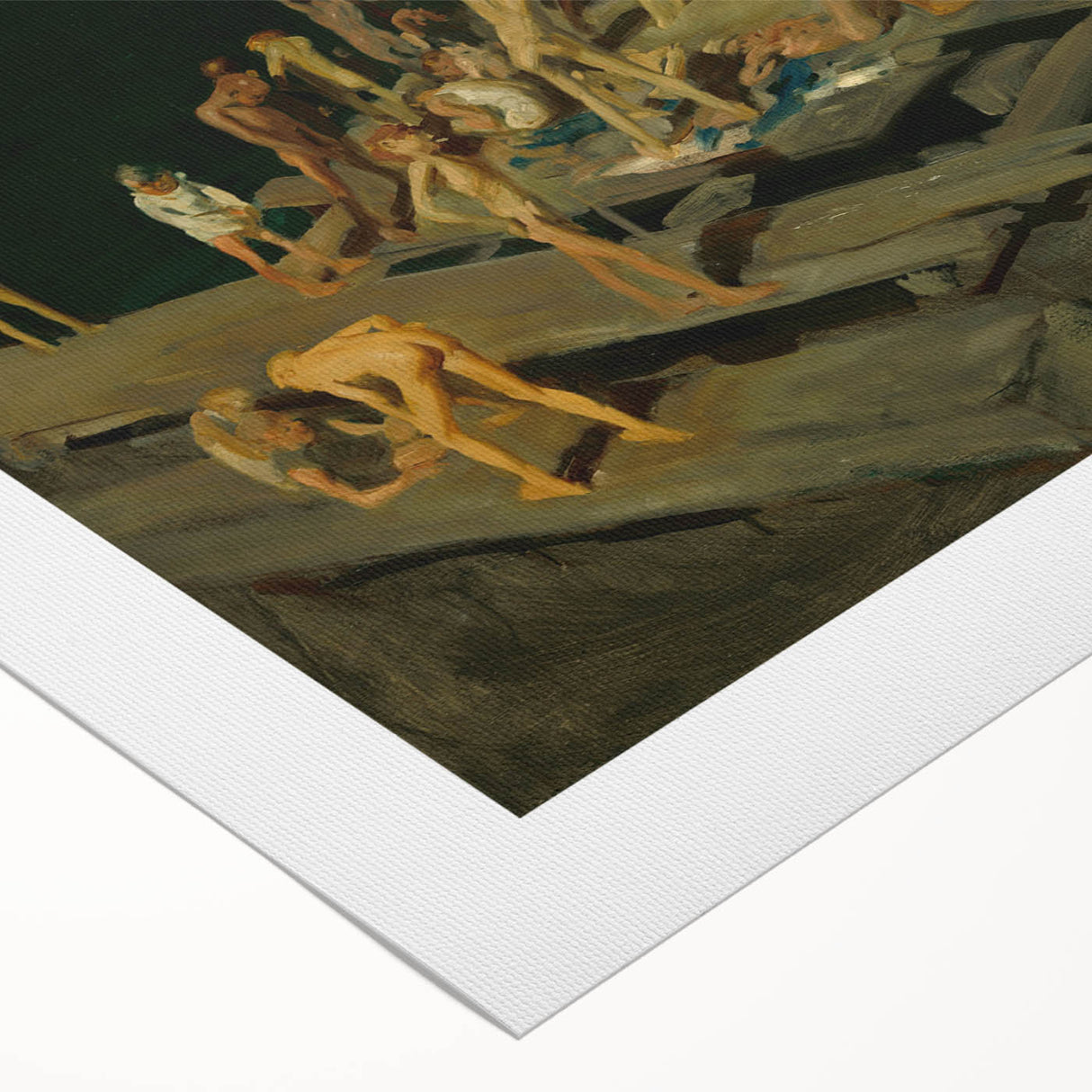 Modern Wall Art: Dynamic Scene of Children by the Waterfront