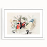 Modern Wall Art: Abstract Rooftops and Trees with Geometric Flair