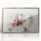 Modern Wall Art: Abstract Rooftops and Trees with Geometric Flair