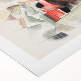 Modern Wall Art: Abstract Rooftops and Trees with Geometric Flair