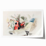 Modern Wall Art: Abstract Rooftops and Trees with Geometric Flair