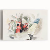 Modern Wall Art: Abstract Rooftops and Trees with Geometric Flair