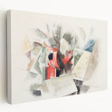 Modern Wall Art: Abstract Rooftops and Trees with Geometric Flair