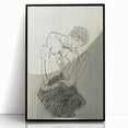 Modern Figurative Sketch - Egon Schiele's Abstract Line Art Print