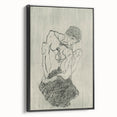 Modern Figurative Sketch - Egon Schiele's Abstract Line Art Print