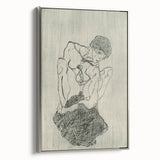 Modern Figurative Sketch - Egon Schiele's Abstract Line Art Print