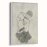 Modern Figurative Sketch - Egon Schiele's Abstract Line Art Print