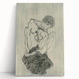 Modern Figurative Sketch - Egon Schiele's Abstract Line Art Print