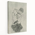 Modern Figurative Sketch - Egon Schiele's Abstract Line Art Print