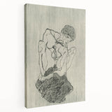 Modern Figurative Sketch - Egon Schiele's Abstract Line Art Print