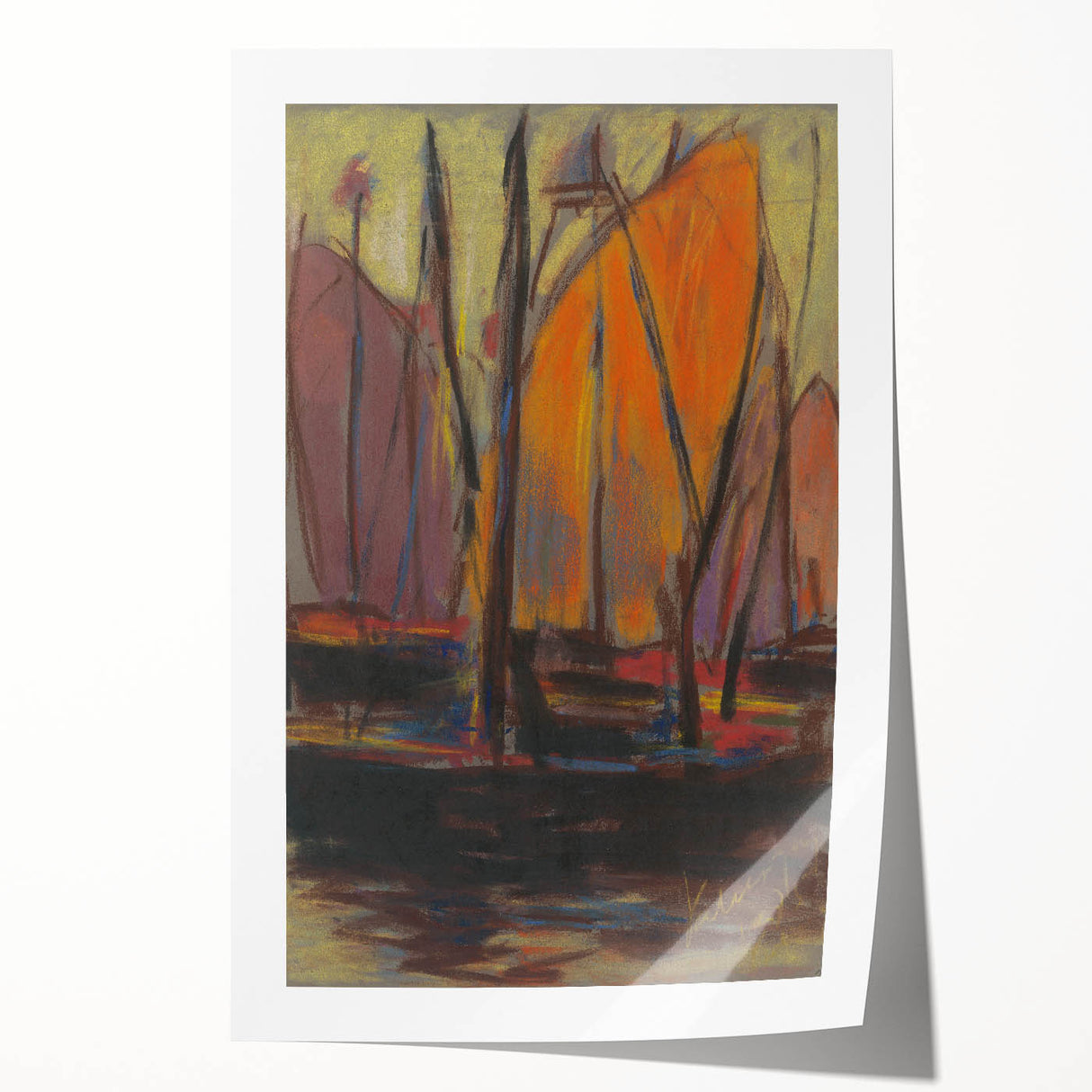Abstract Harbor Scene - Vibrant Modern Wall Art by Zolo Palugyay