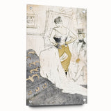 Elegant Sketch Art - Toulouse-Lautrec’s Corset Scene Wall Art