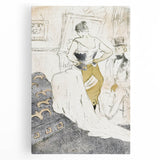 Elegant Sketch Art - Toulouse-Lautrec’s Corset Scene Wall Art