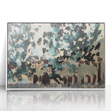 Modern Wall Art: Vibrant Abstract Green Leaves with Nature's Essence