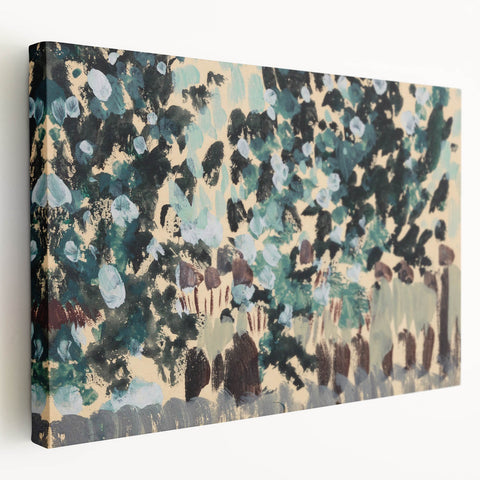 Modern Wall Art: Vibrant Abstract Green Leaves with Nature's Essence