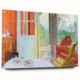 Modern Wall Art: Vibrant Country Dining Room with Scenic Outdoor View