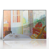 Modern Wall Art: Vibrant Country Dining Room with Scenic Outdoor View