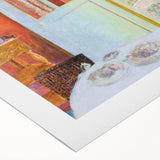 Modern Wall Art: Vibrant Country Dining Room with Scenic Outdoor View