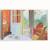 Modern Wall Art: Vibrant Country Dining Room with Scenic Outdoor View