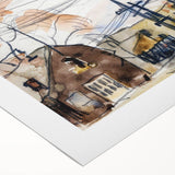 Modern Wall Art: Abstract Railroad Scene with Rustic Urban Charm