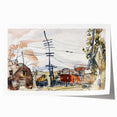 Modern Wall Art: Abstract Railroad Scene with Rustic Urban Charm