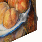 Modern Wall Art: Still Life of Peaches on Plate with Warm Tones