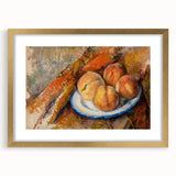 Modern Wall Art: Still Life of Peaches on Plate with Warm Tones