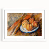 Modern Wall Art: Still Life of Peaches on Plate with Warm Tones