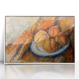 Modern Wall Art: Still Life of Peaches on Plate with Warm Tones