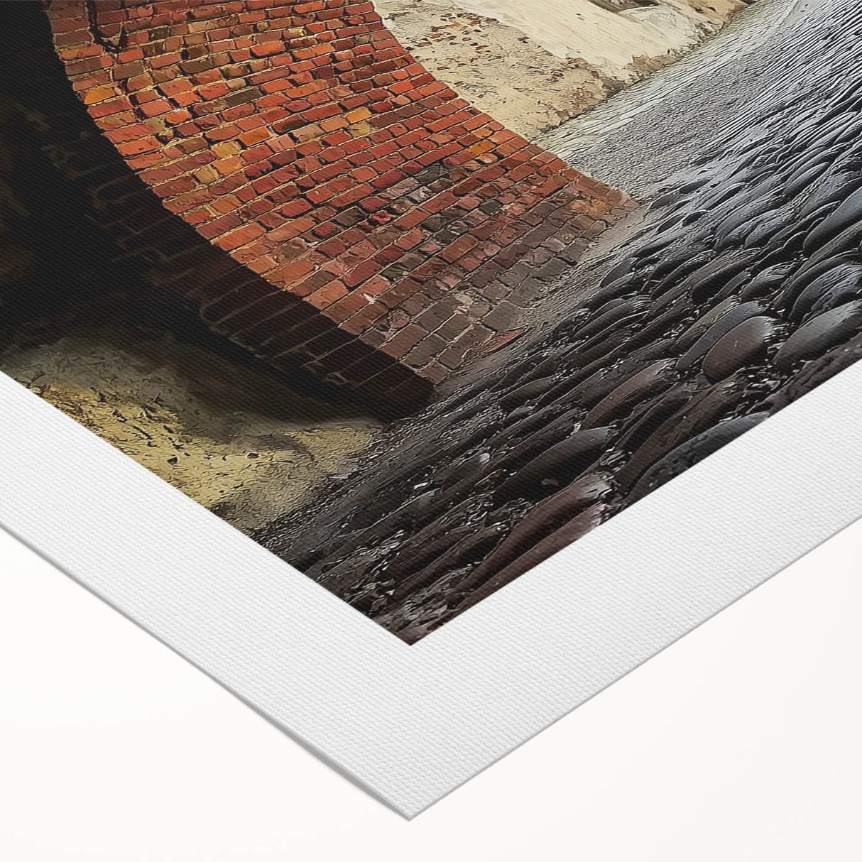 Rolled canvas artwork showcasing a vibrant landscape with a majestic castle set against a serene sky. The design features rich colors and intricate details, perfect for home decor enthusiasts.